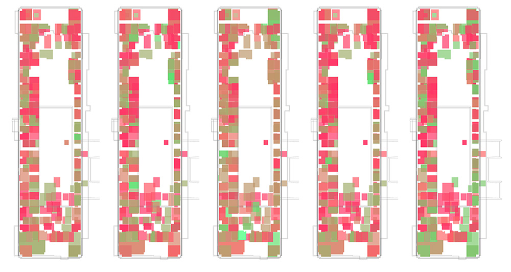 Floorplan heatmaps of survey data